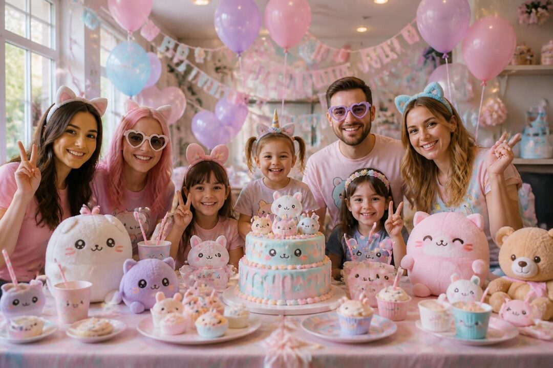 célébrez une fête d'anniversaire pleine de douceur et de charme kawaii, avec des décorations adorables, des gourmandises colorées et une ambiance magique qui ravira petits et grands.