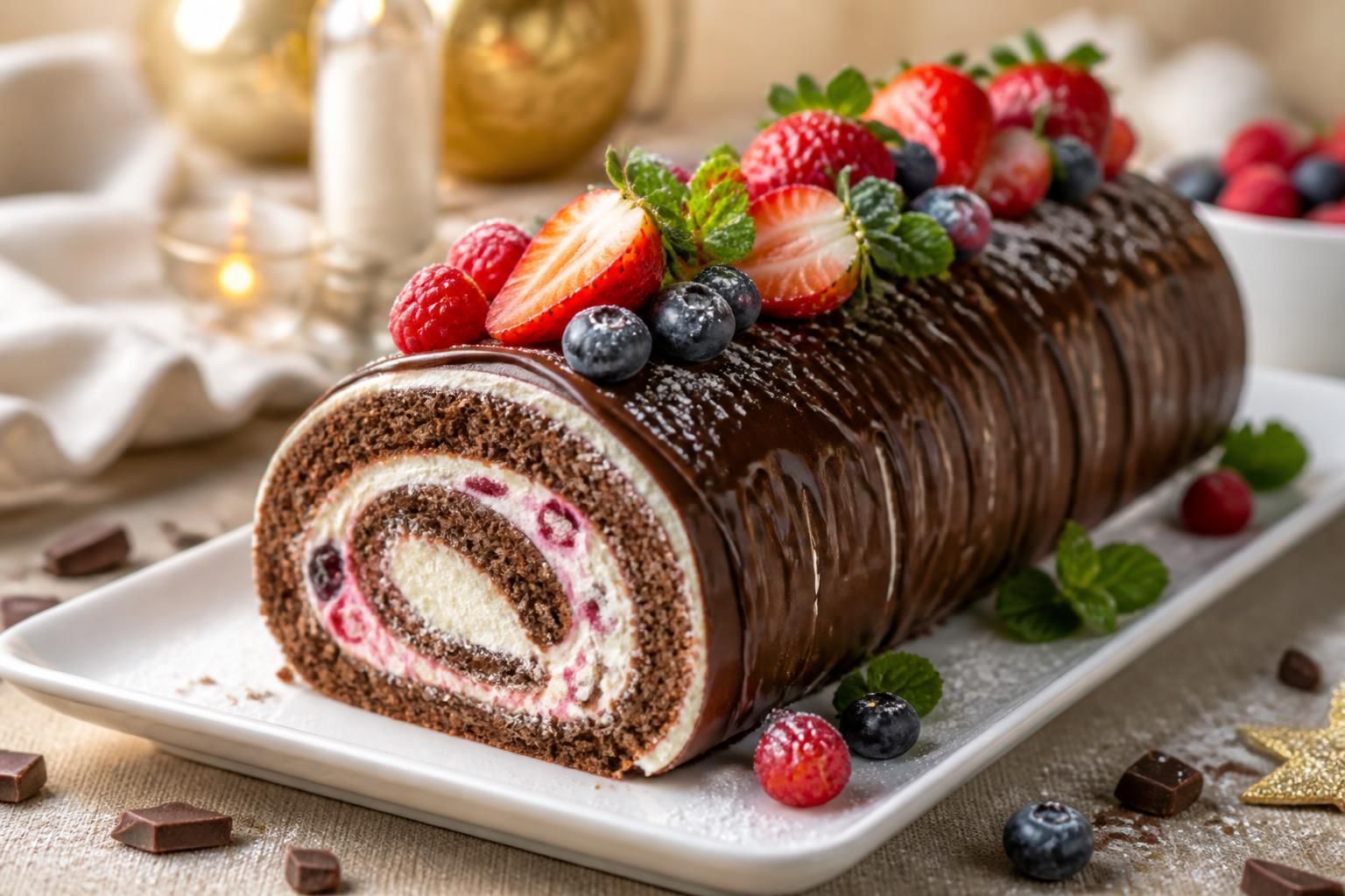découvrez ma recette gourmande de gâteau roulé, parfait pour vos fêtes. un dessert festif et délicieux qui ravira tous vos convives.