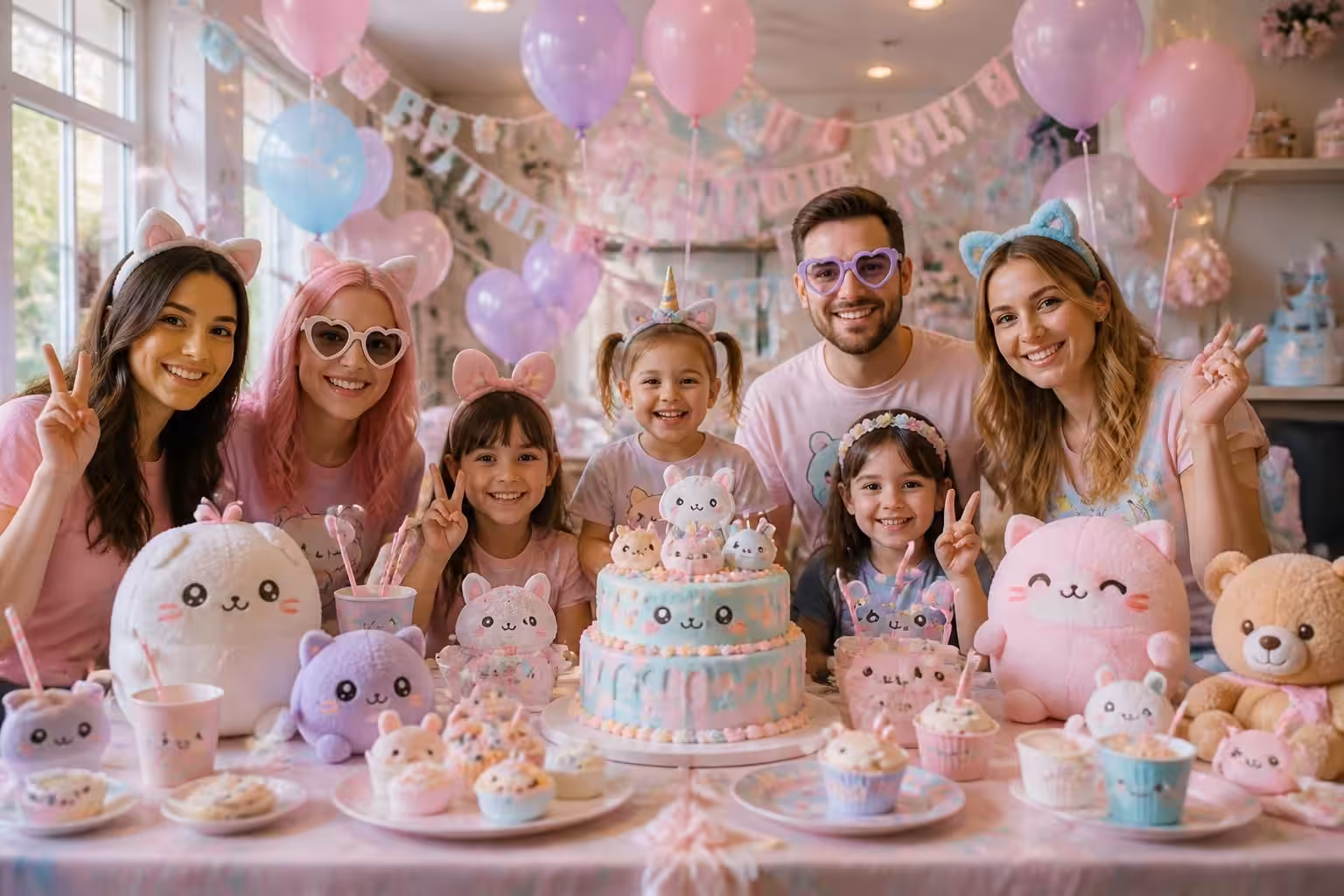 célébrez une fête d'anniversaire pleine de douceur et de charme kawaii, avec des décorations adorables, des gourmandises colorées et une ambiance magique qui ravira petits et grands.